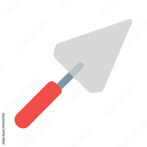 Isolated trowel tool illustration on White Background in flat style
