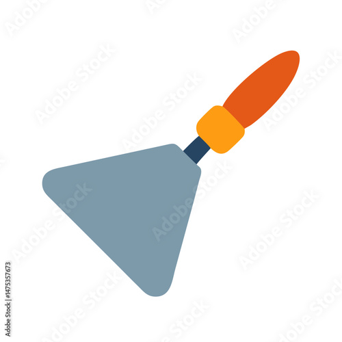 Illustration of a plastering trowel against a White Background