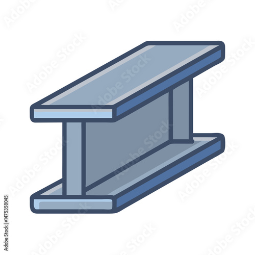 Illustration of an I beam steel construction component