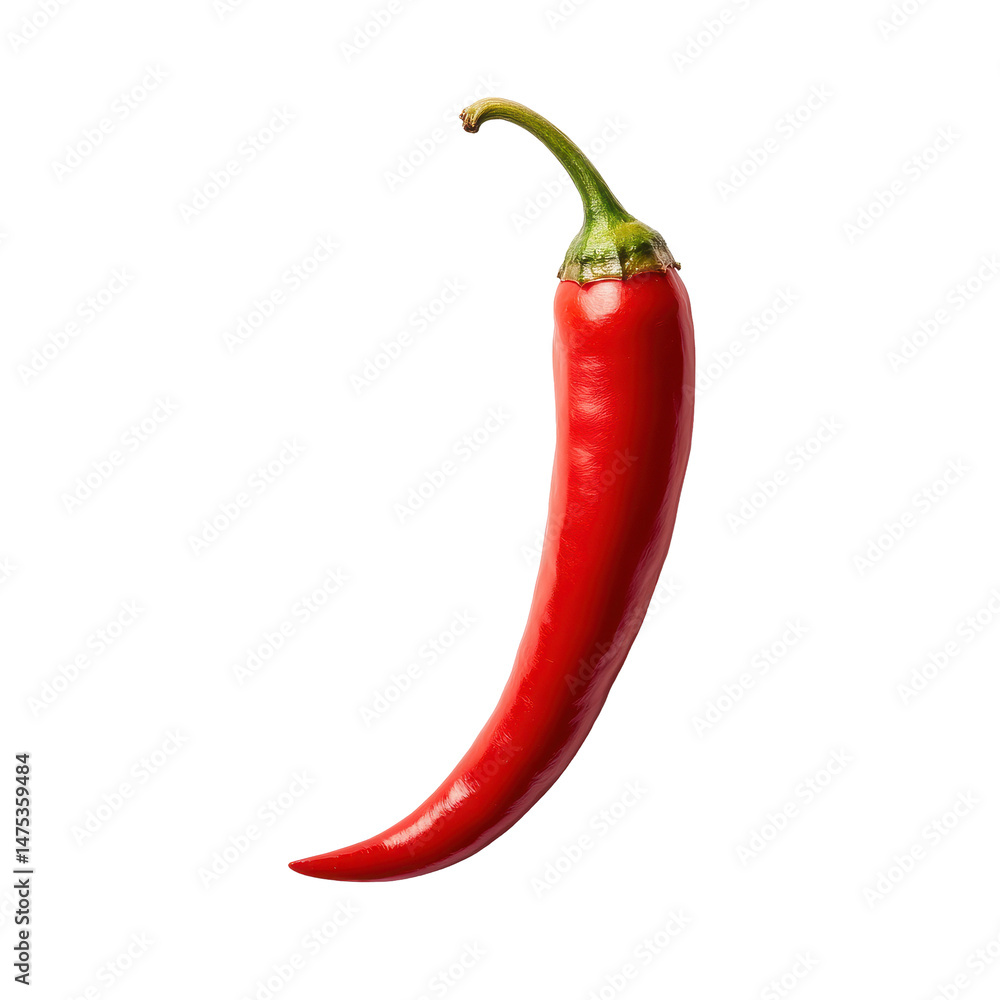 Chili slice showcasing vibrant red color and smooth texture on a clean white background for culinary use, chili sliceisolated on white background Chili slice showcasing vibrant red color and smooth texture on a clean white background for culinary use, chili sliceisolated on white background