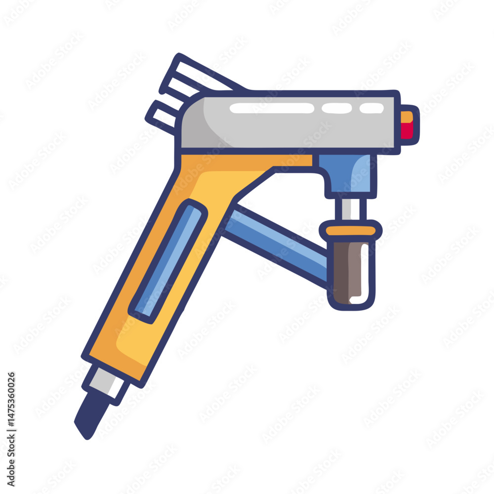 Illustration of an industrial riveter tool on White Background Illustration of an industrial riveter tool on White Background