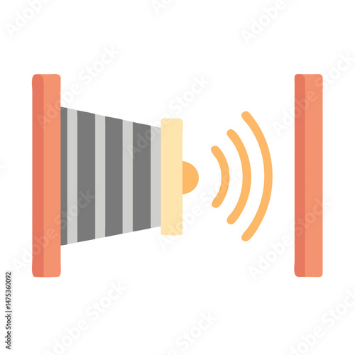 Sensor detecting object using invisible waves, surrounded by wall