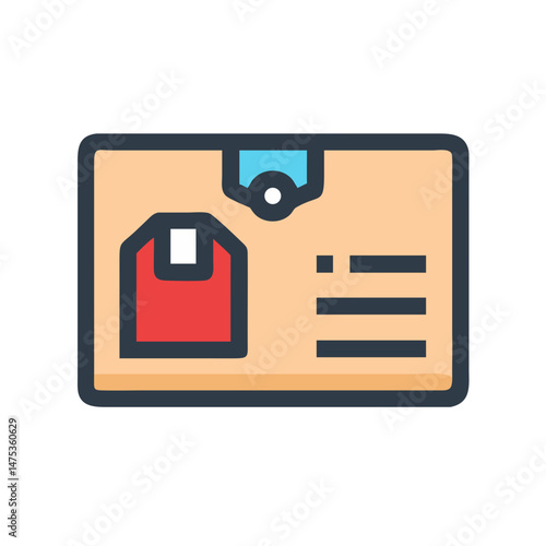 Stylized shipping box icon for logistics and delivery services