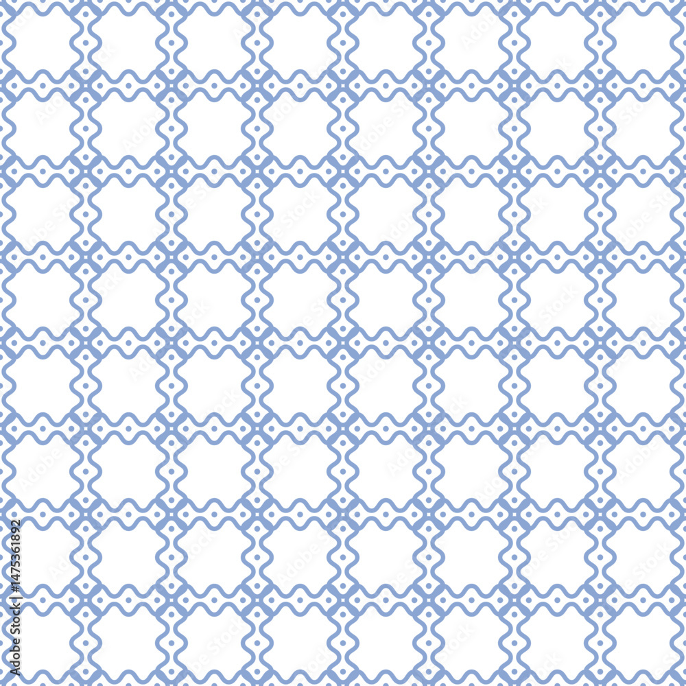 Kitchen tablecloth plaid style pattern. Geometric check print in light blue color. Modern shapes waved background checkered for textile fashion design. Kitchen tablecloth plaid style pattern. Geometric check print in light blue color. Modern shapes waved background checkered for textile fashion design.