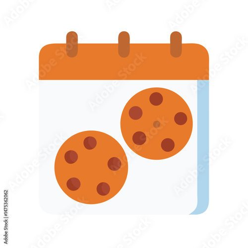 Calendar icon with cookie decoration indicating a special day