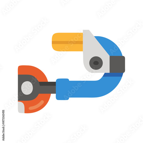 Abstract flat vector illustration of a mechanical device tool
