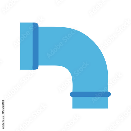 Blue pipe joint fitting on White Background illustration graphic