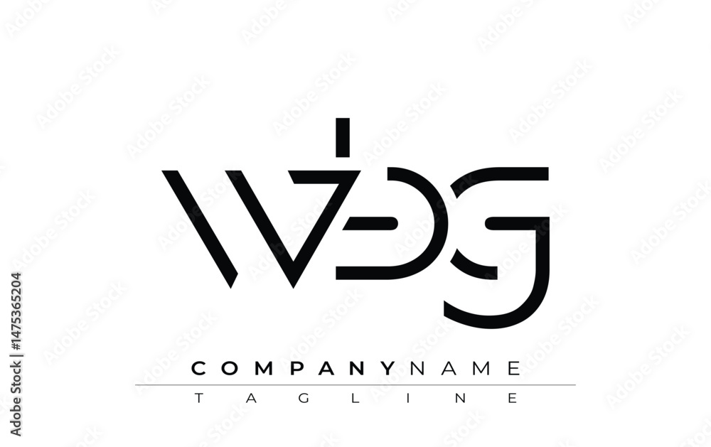 Fototapeta premium WBG abstract letter design. Modern Business Logo Design With Abstract Typography and Contemporary Style