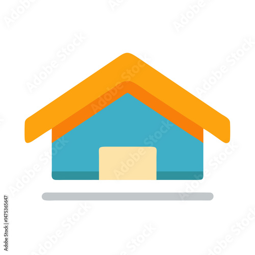 Simple house icon in flat design against White Background