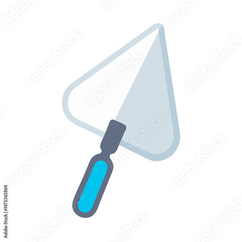 Vector trowel illustration, construction tool icon on White Background