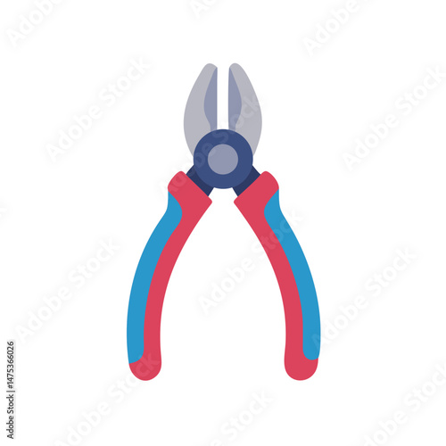 Isolated flat graphic of wire cutters on a White Background