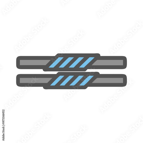 Abstract parallel bars with diagonal lines on White Background
