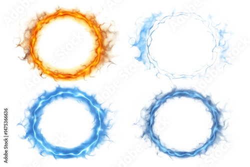electric energy circle isolated on white background PNG