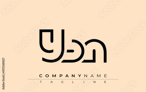 YBN abstract letter design. Modern Business Logo Design With Abstract Typography and Contemporary Style