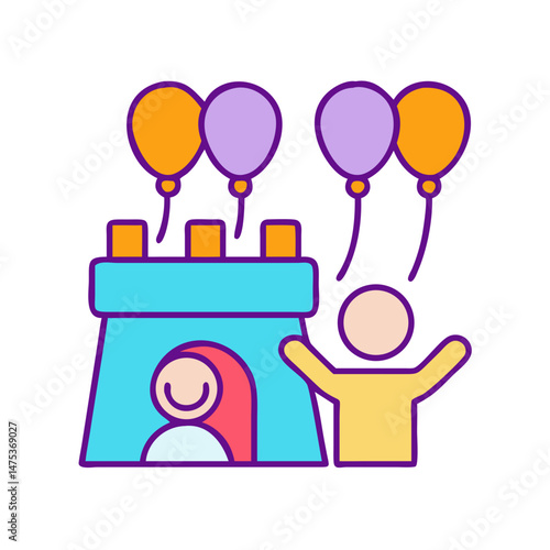 Colorful cartoon illustration of family celebrating a special occasion