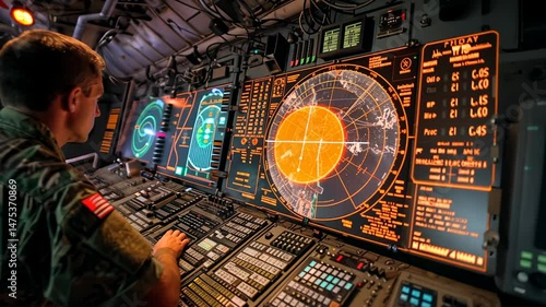 Airman Monitoring Radar Screens
