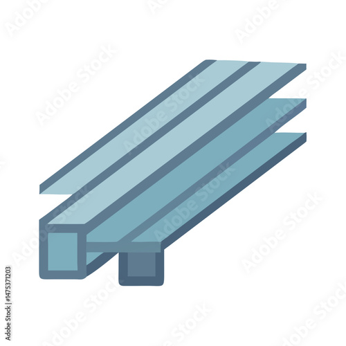 Abstract pastel blue parallel bars against a black backdrop