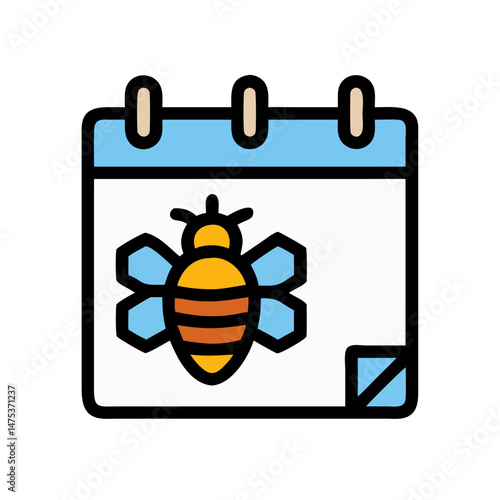 Calendar reminder with bee icon marks an important date
