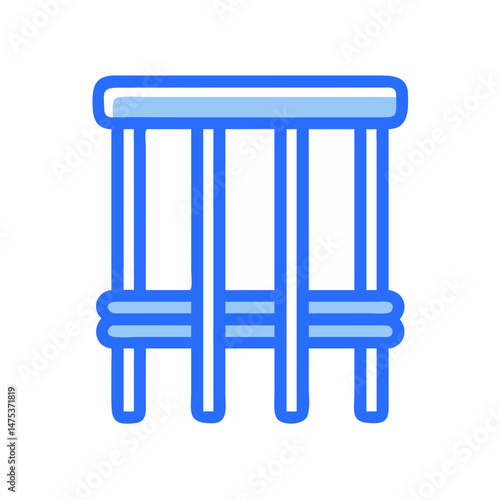 Stylized Blue and White Vertical Slats with White Background