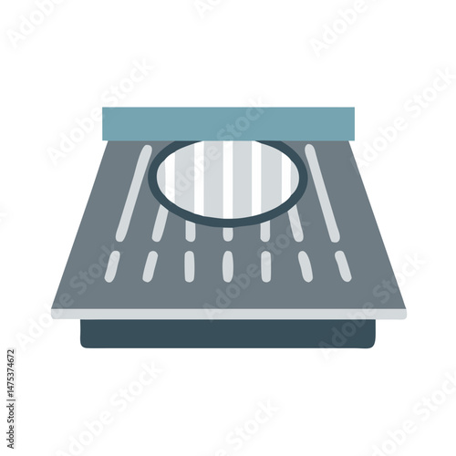 Simple gray grate with ellipse design and gray lines