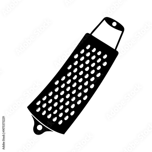 Black and white image of a kitchen grater perfect for grating cheese