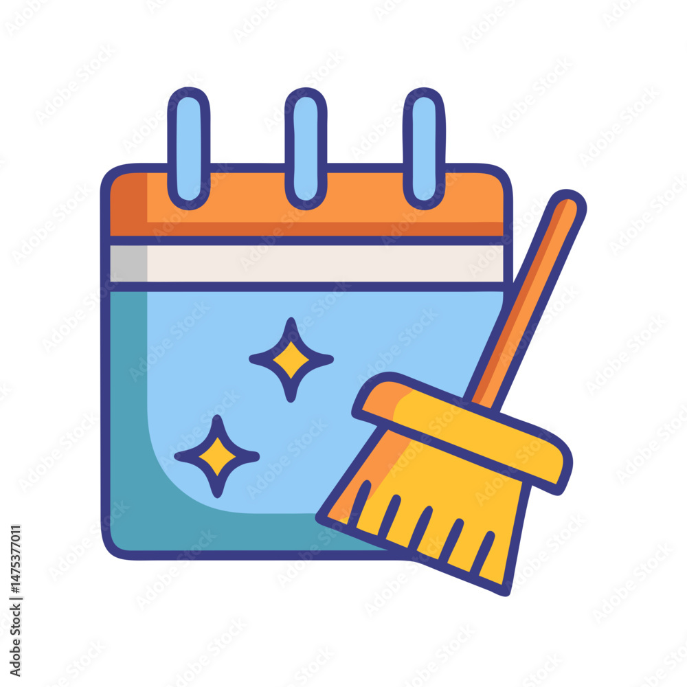 Fototapeta premium Cleaning schedule appointment vector for websites and social media