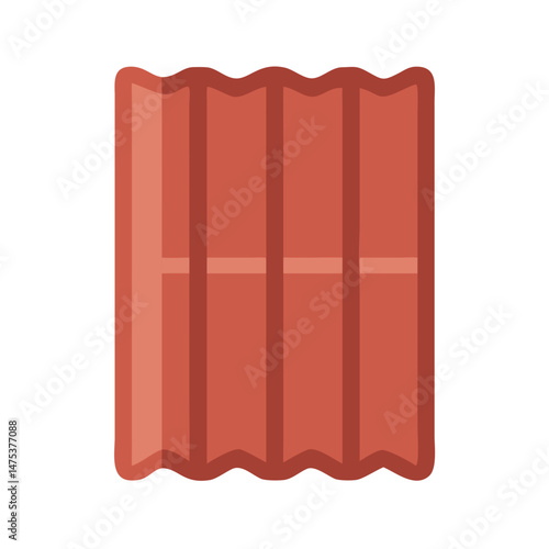 Terracotta roof tile design in a flat style graphic