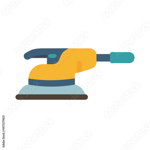 Modern Flat Icon Illustration of an Orbital Sander Tool