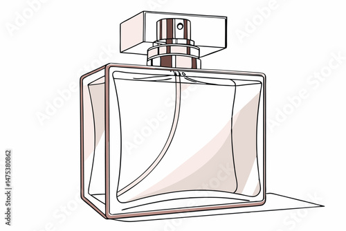 160 fragrance bottle, glass bottle, perfume bottle, luxury cosmetics, rose gold trim, elegant design, reflective surface, high-end product, premium-quality, beauty, minimalist, sleek, modern, sophisti