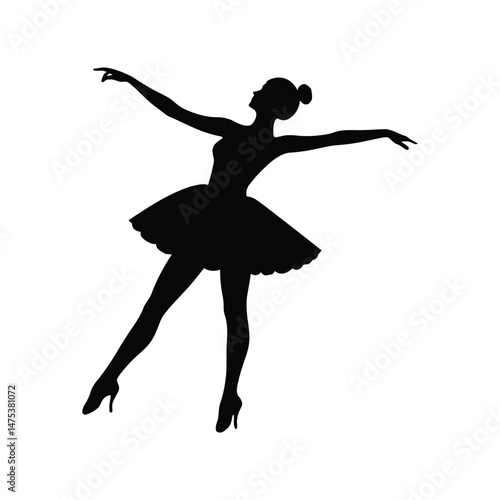 Ballerina in Classic Ballet Pose Silhouette