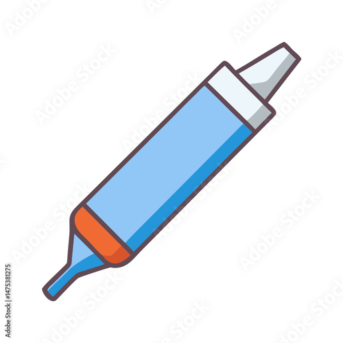Stylized flat illustration of a dropper on White Background