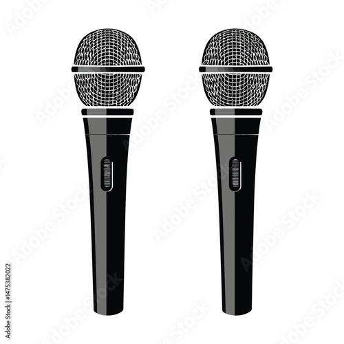 Classic Microphone Silhouette Clipart