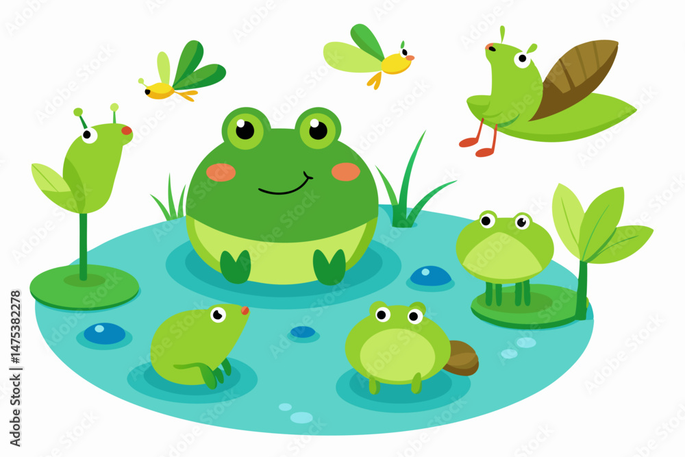 Fototapeta premium frog on a flower