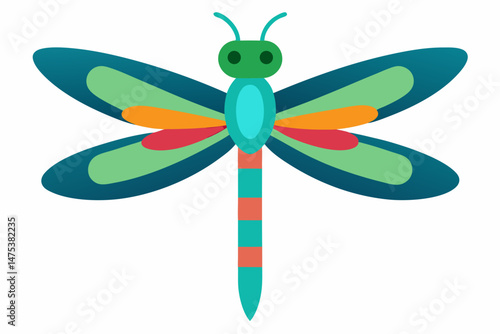 dragonfly on a white background