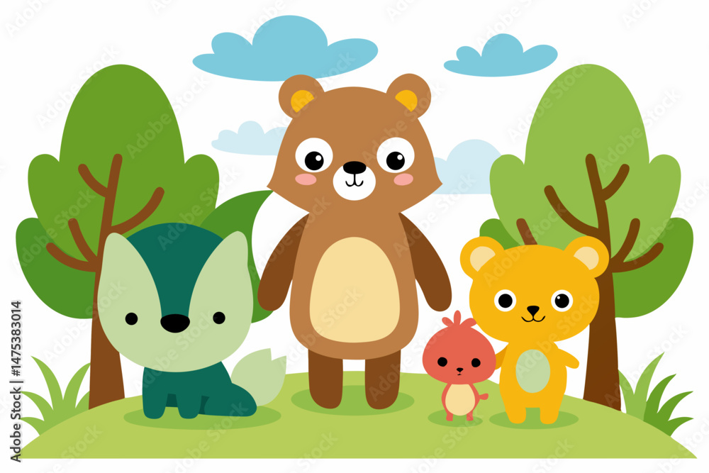 Naklejka premium animals in the woods