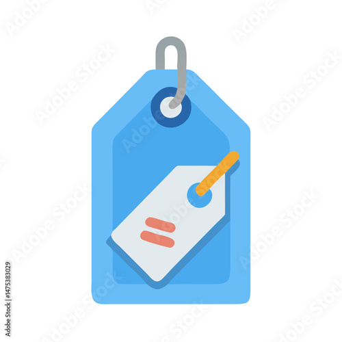Stylized blue sale tag icon with additional smaller tag