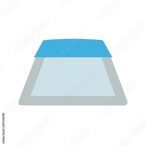 Abstract podium or pedestal in blue and gray tones