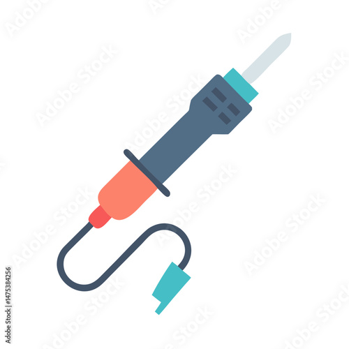 Isolated vector illustration of a soldering iron on White backdrop