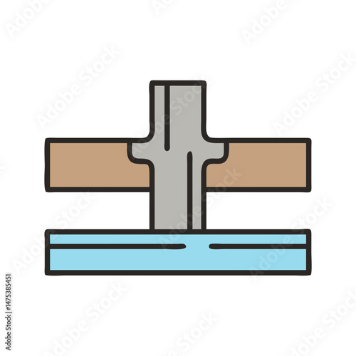Isolated Graphic Representation of Joint Connection on White Background