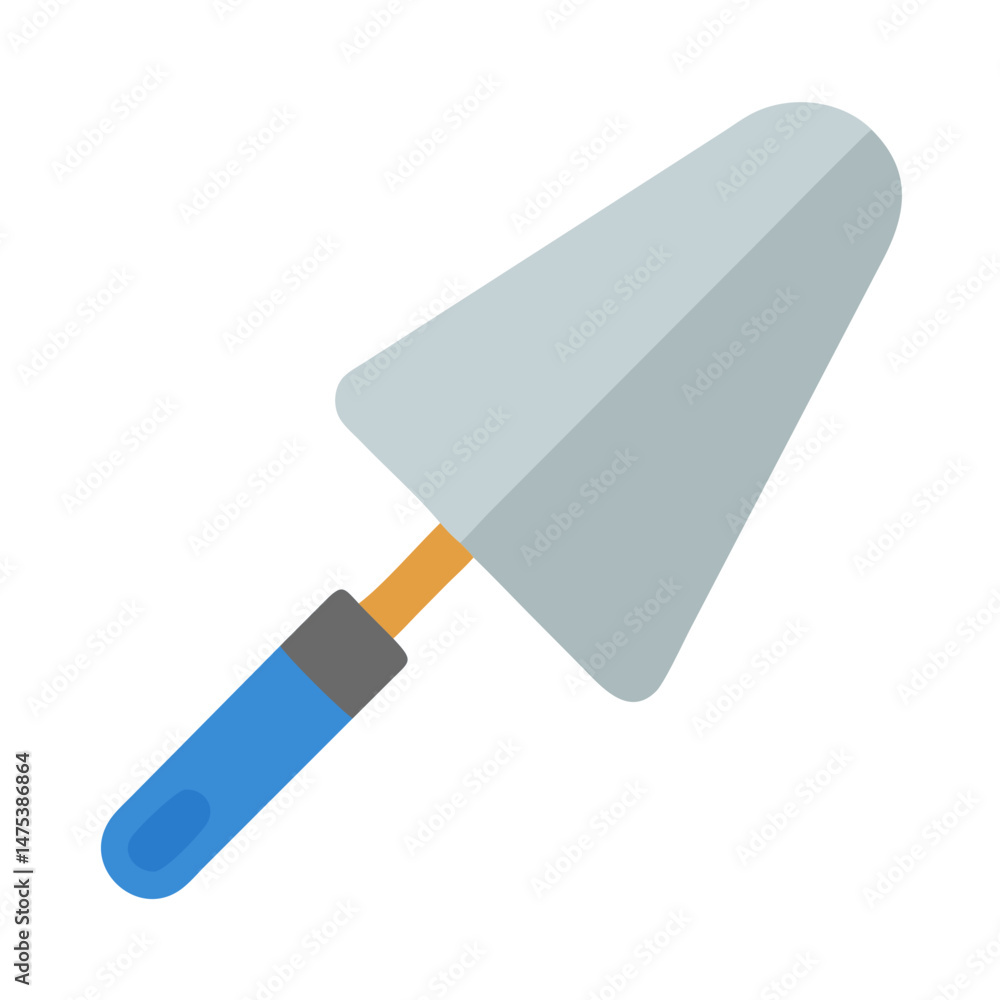 Symmetric flat illustration of garden trowel on White Background Symmetric flat illustration of garden trowel on White Background