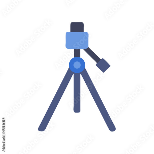 Simple blue tripod isolated on White Background illustration style