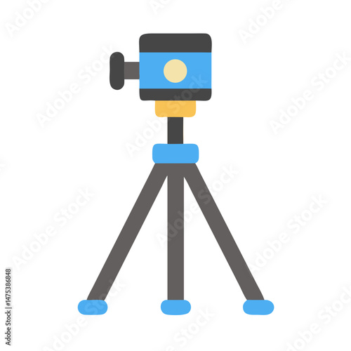 Isolated flat design icon of a camera tripod