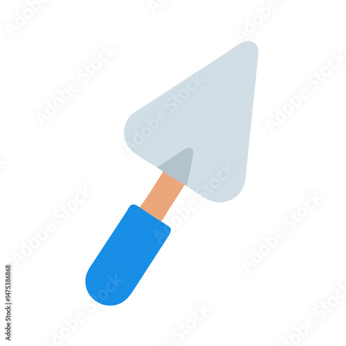 Illustration of a triangular trowel on a White Background