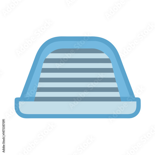 Flat illustration of a blue stylized tunnel or shelter