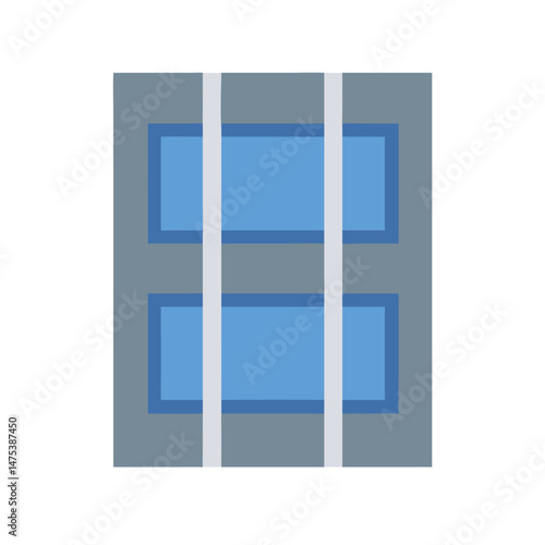 Abstract graphic jail cell illustration against a White Background