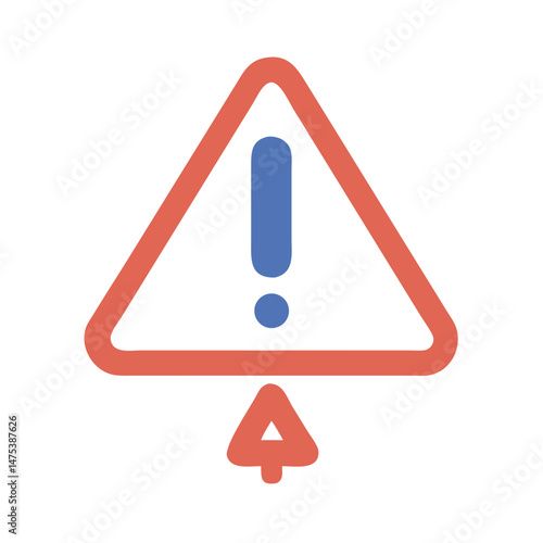 Warning Sign with Explanation Point Icon Graphic Illustration