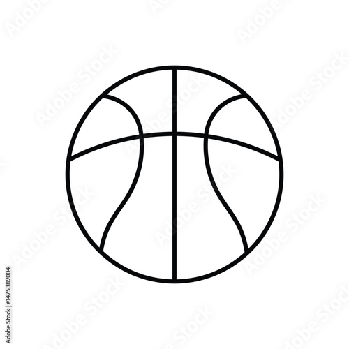 basketball line icon vector isolated on white background. basketball outline icon