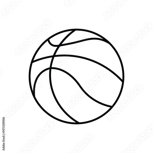 basketball line icon vector isolated on white background. basketball outline icon