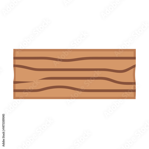 Cartoon wood plank illustration on a White Background