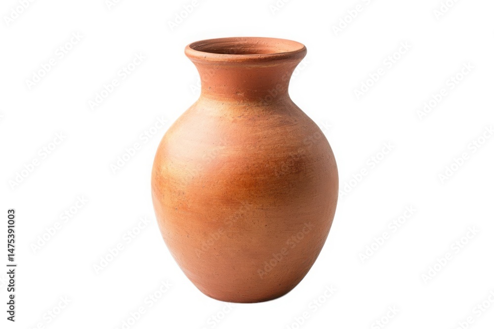 Earthenware vase, terracotta isolated on white background Earthenware vase, terracotta isolated on white background